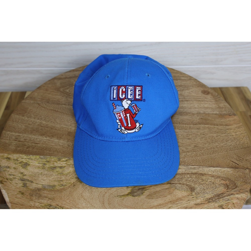 Tee Luv ICEE Polar Bear Embroidered Blue Baseball Cap Hat Adjustable Strapback